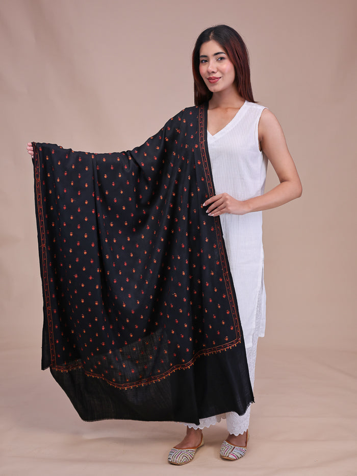 Women's Aari Embroidered Wool Shawl