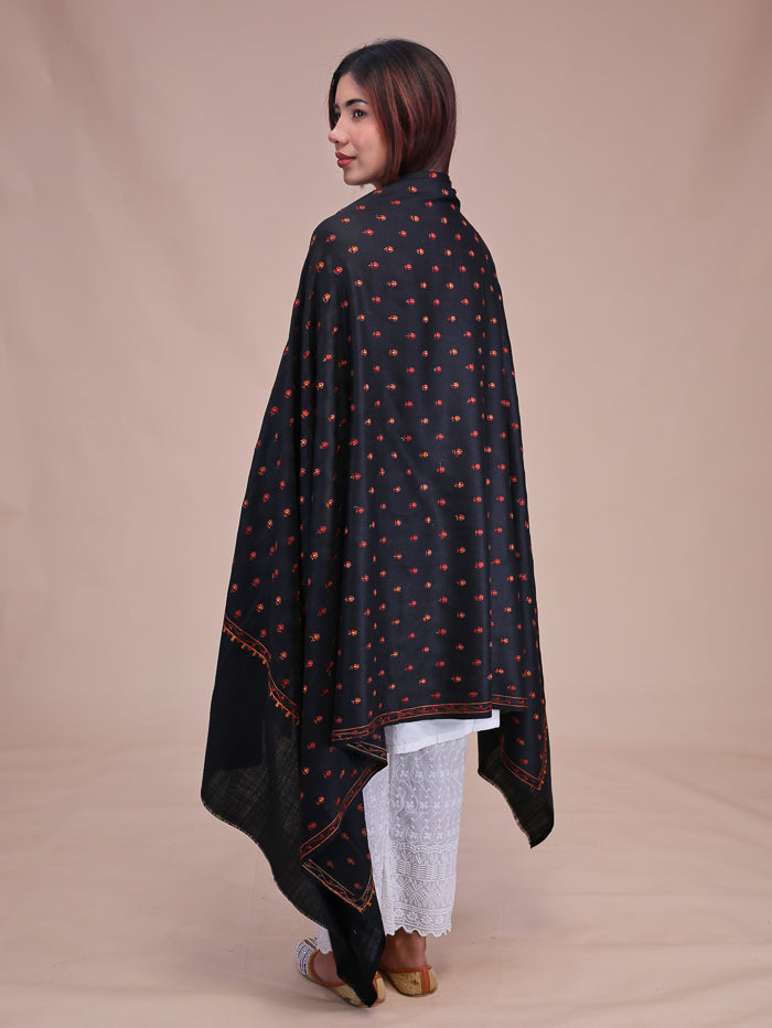 Women's Aari Embroidered Wool Shawl