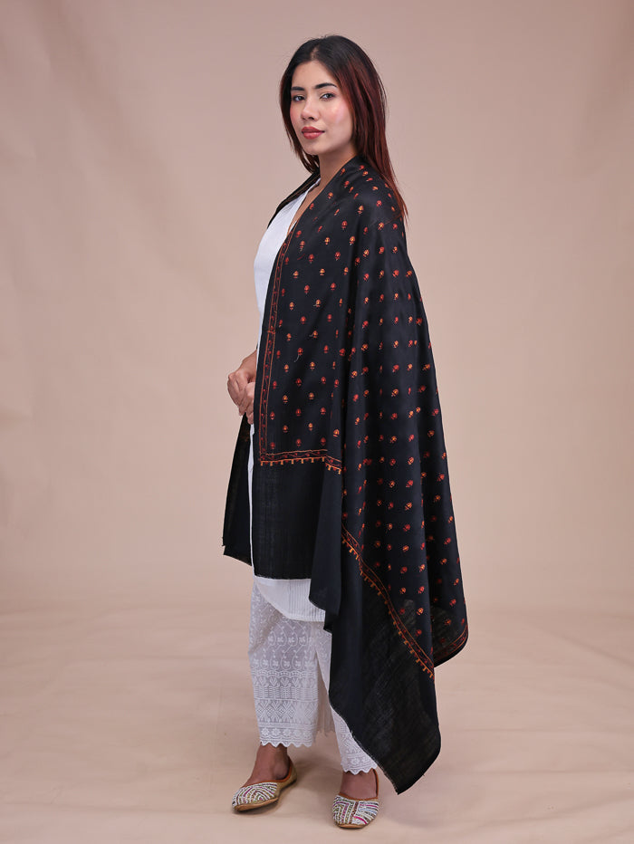 Women's Aari Embroidered Wool Shawl