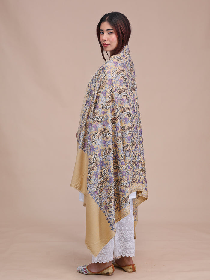 Women's Aari Embroidered Wool Shawl