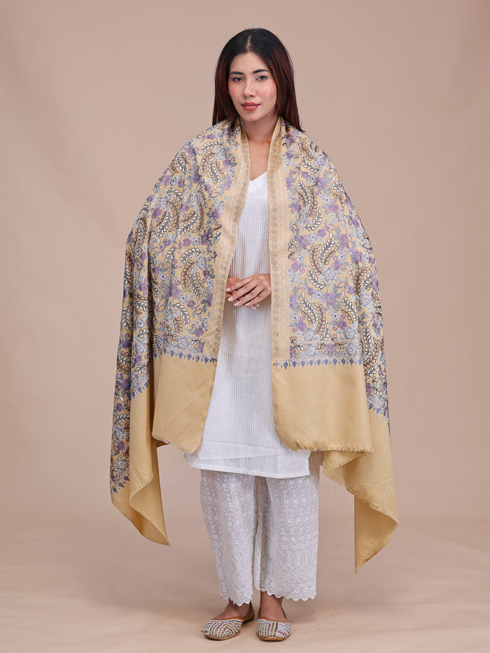Women's Aari Embroidered Wool Shawl