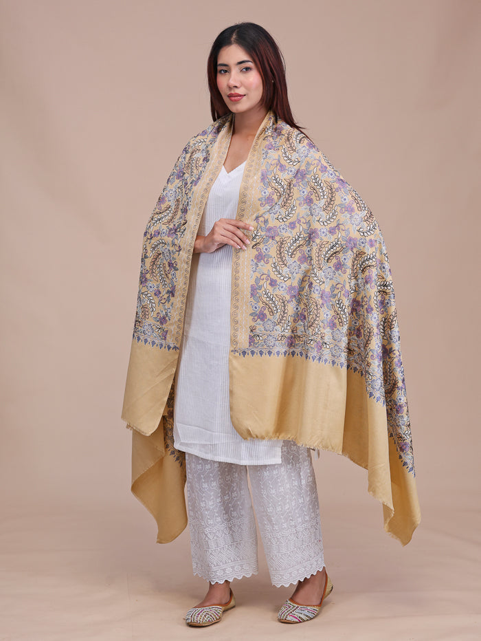 Women's Aari Embroidered Wool Shawl