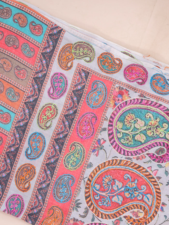 Women's Aari Embroidered Wool Shawl