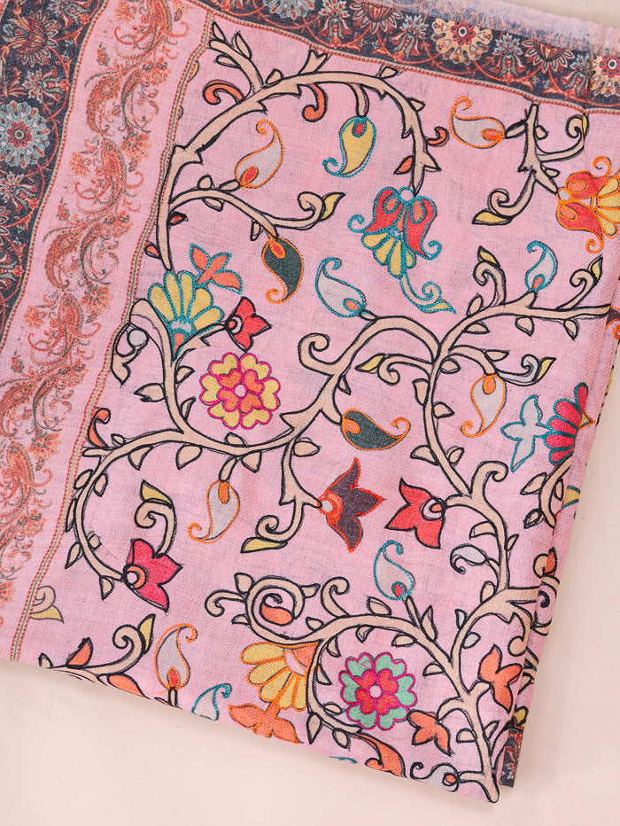 Women's Aari Embroidered Wool Shawl