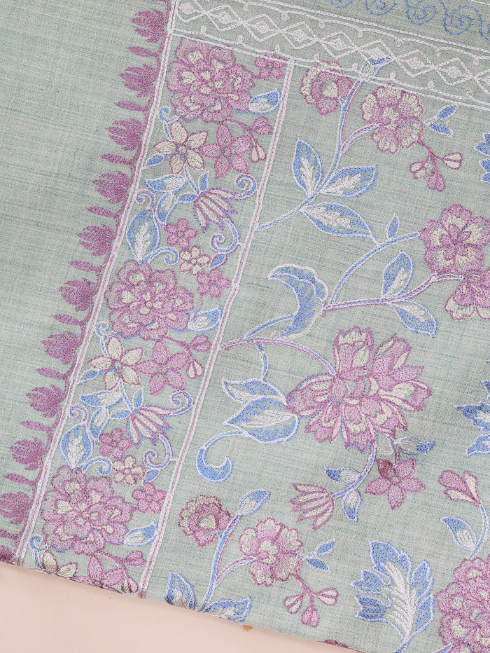 Women's Aari Embroidered Wool Shawl