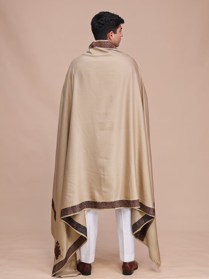 Men's Kashmiri Embroidered Wool Shawl