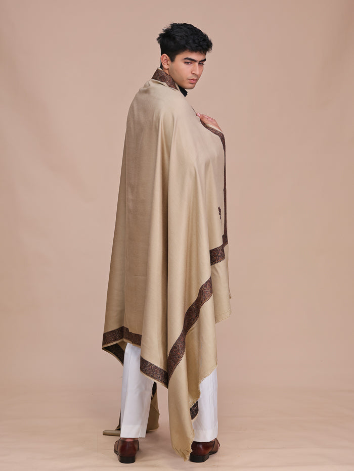 Men's Kashmiri Embroidered Wool Shawl