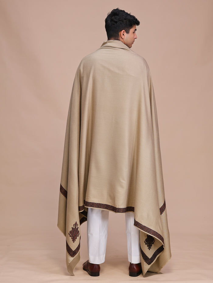 Men's Kashmiri Embroidered Wool Shawl