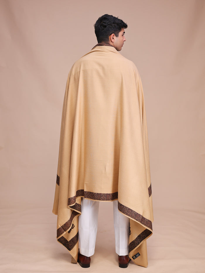 Men's Kashmiri Embroidered Wool Shawl