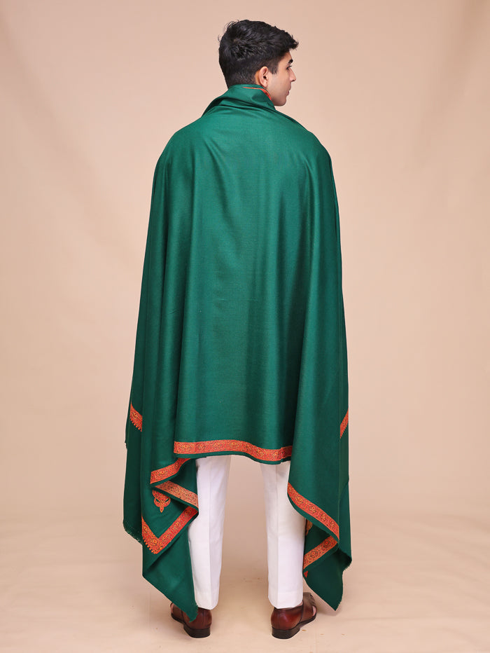 Men's Kashmiri Embroidered Wool Shawl