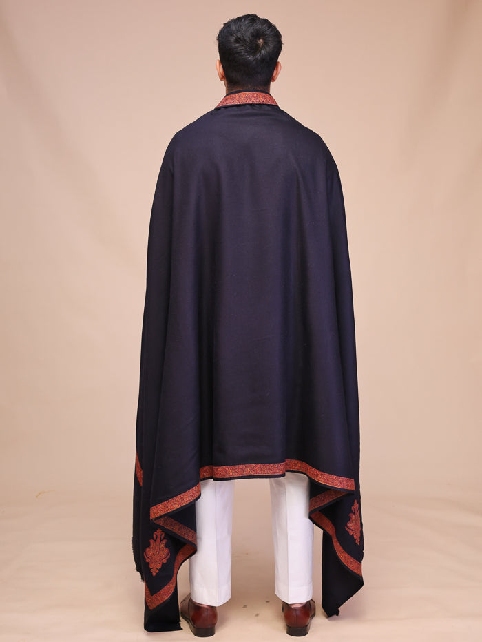 Men's Kashmiri Embroidered Wool Shawl