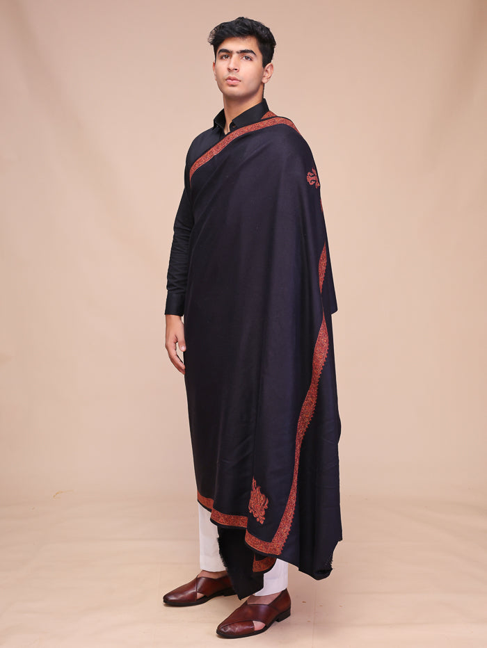 Men's Kashmiri Embroidered Wool Shawl