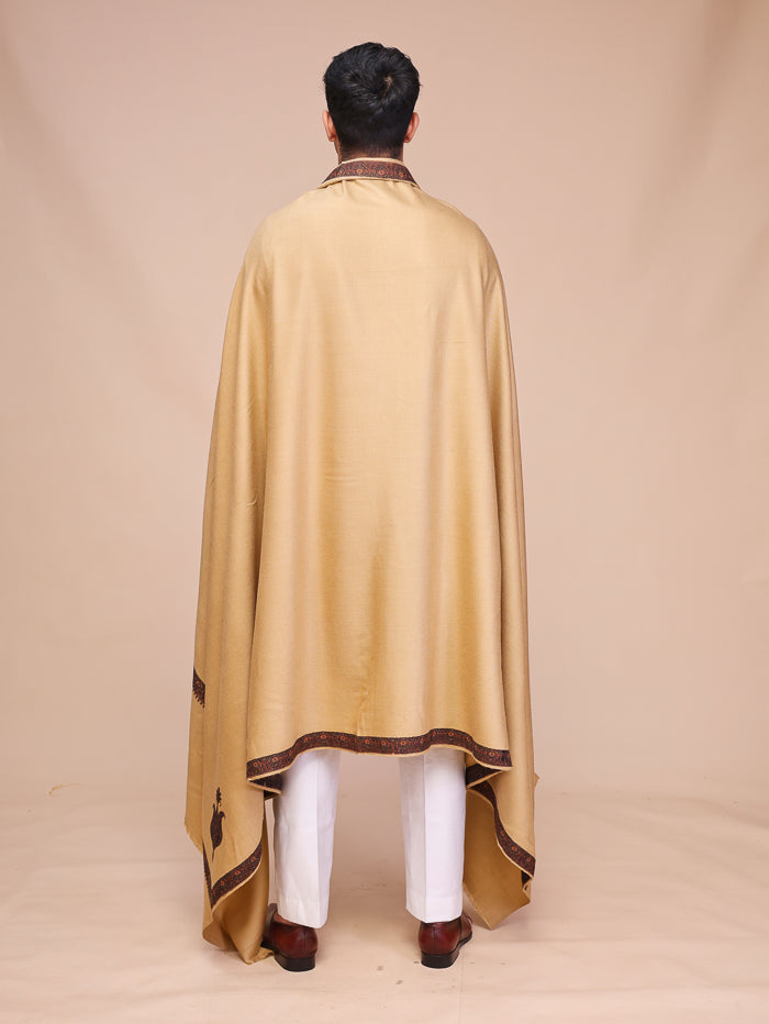 Men's Kashmiri Embroidered Wool Shawl