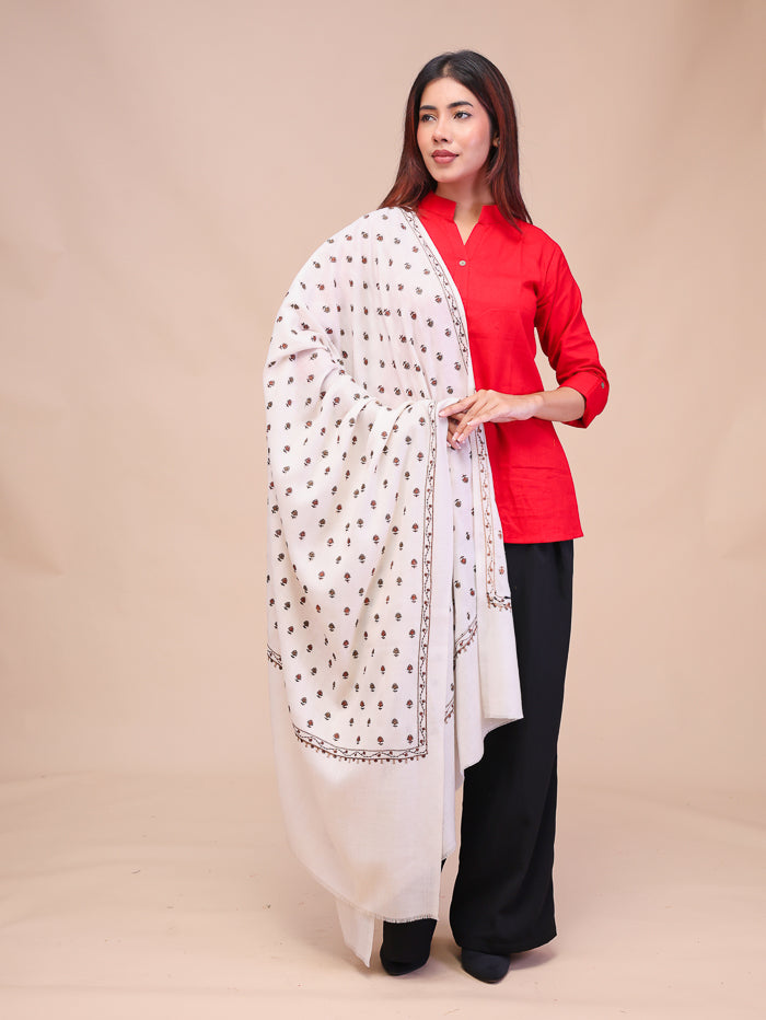Women's Aari Embroidered Wool Shawl
