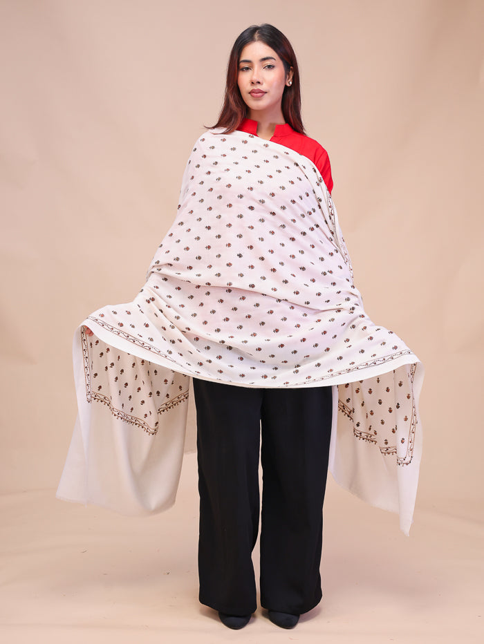 Women's Aari Embroidered Wool Shawl