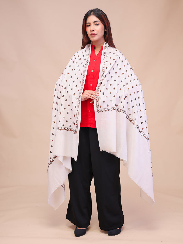 Women's Aari Embroidered Wool Shawl