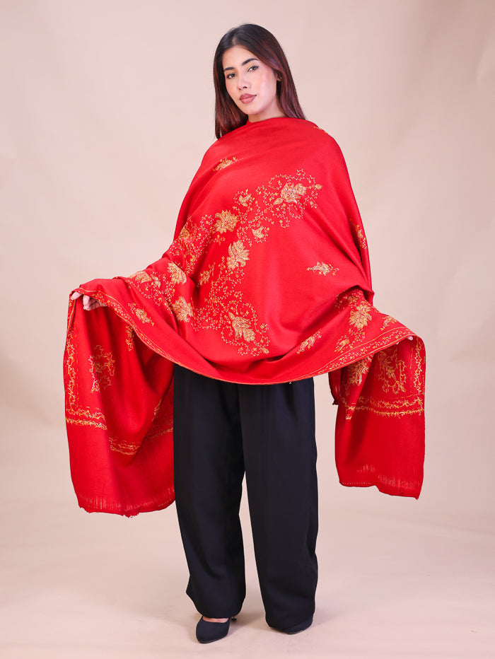 Women's Hand Embroidered Wool Shawl