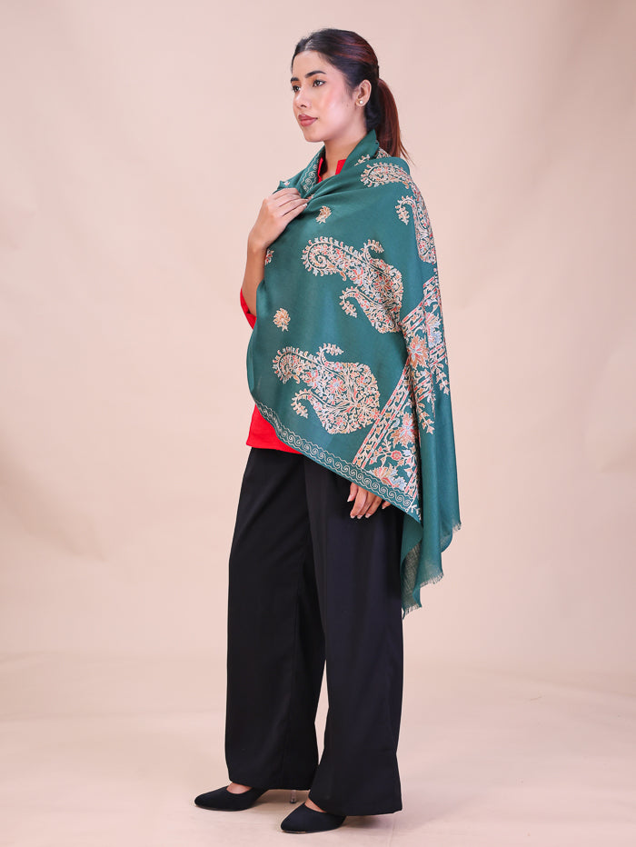 Women's Aari Embroidered Wool Stole