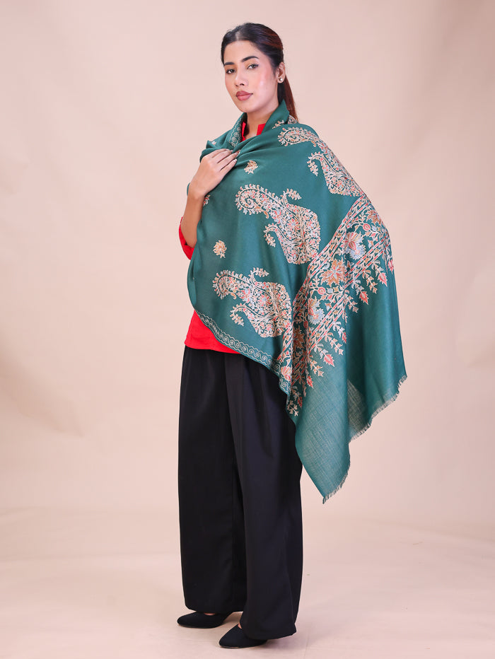 Women's Aari Embroidered Wool Stole