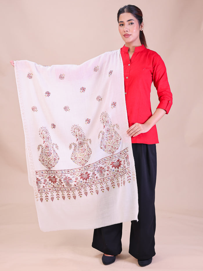 Women's Aari Embroidered Wool Stole