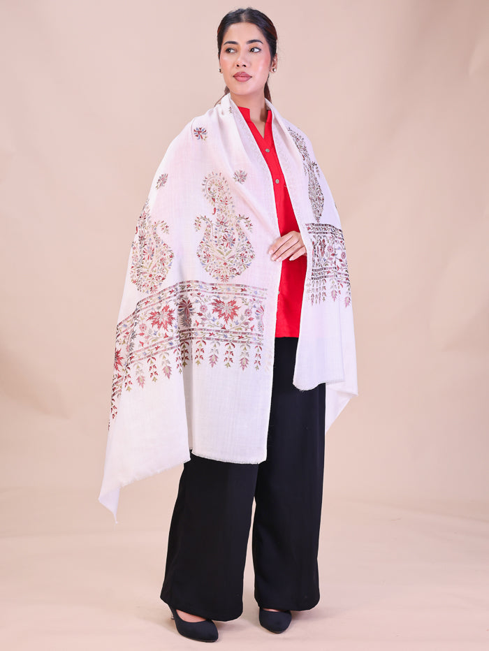 Women's Aari Embroidered Wool Stole