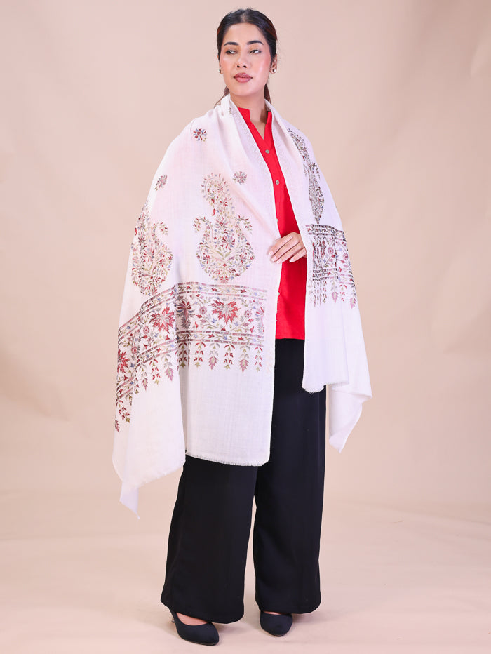 Women's Aari Embroidered Wool Stole