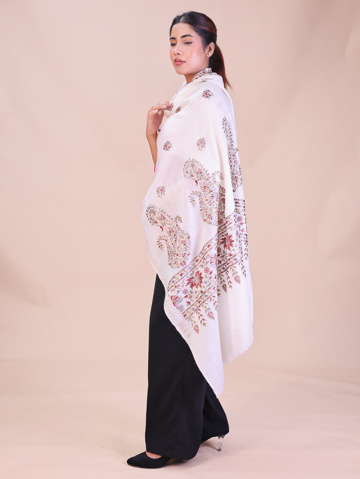 Women's Aari Embroidered Wool Stole