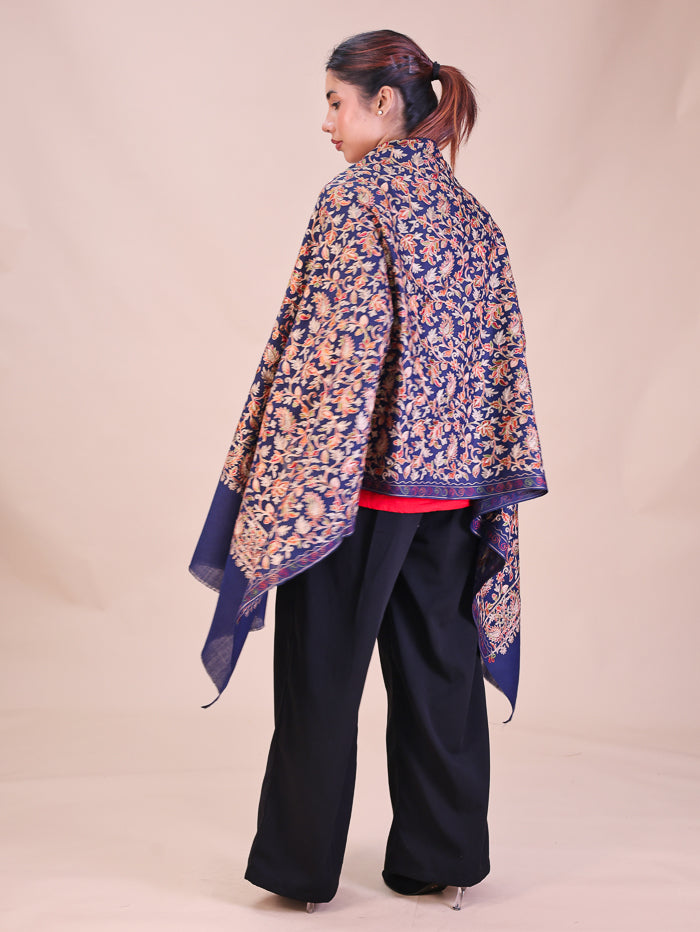 Women's Aari Embroidered Wool Stole