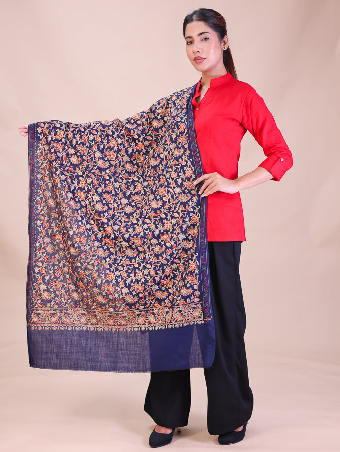 Women's Aari Embroidered Wool Stole
