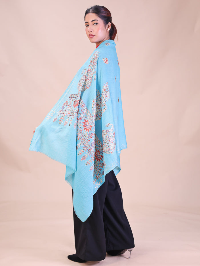 Women's Aari Embroidered Wool Stole