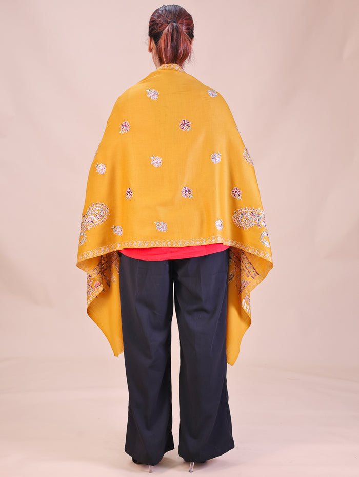 Women's Aari Embroidered Wool Stole