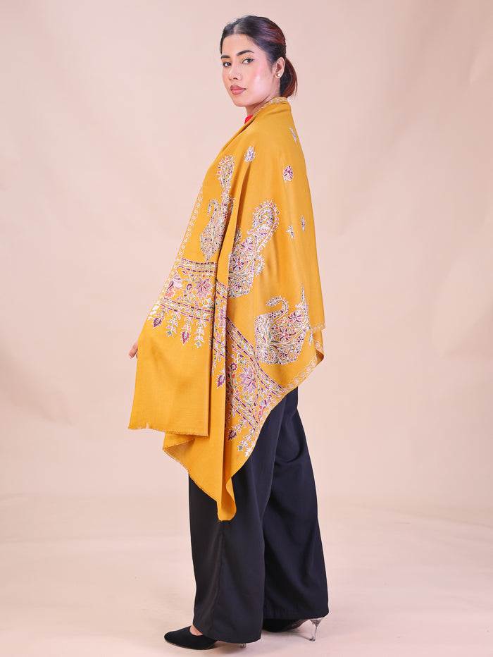 Women's Aari Embroidered Wool Stole