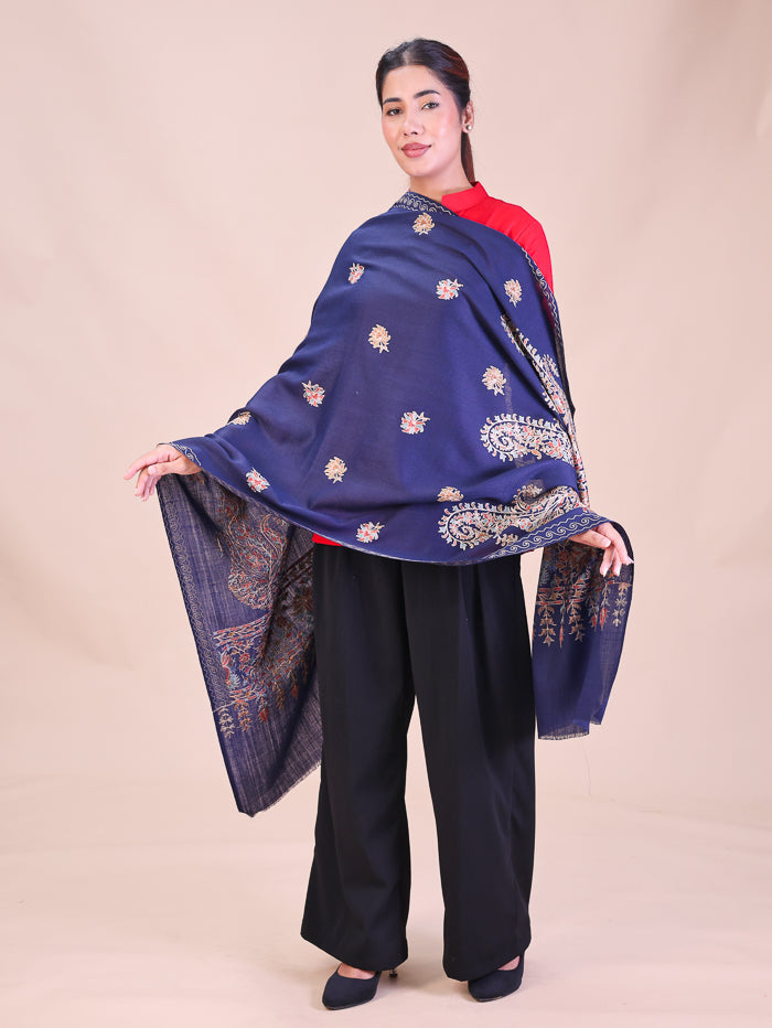 Women's Aari Embroidered Wool Stole