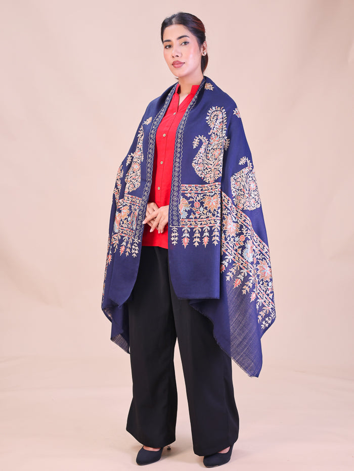 Women's Aari Embroidered Wool Stole