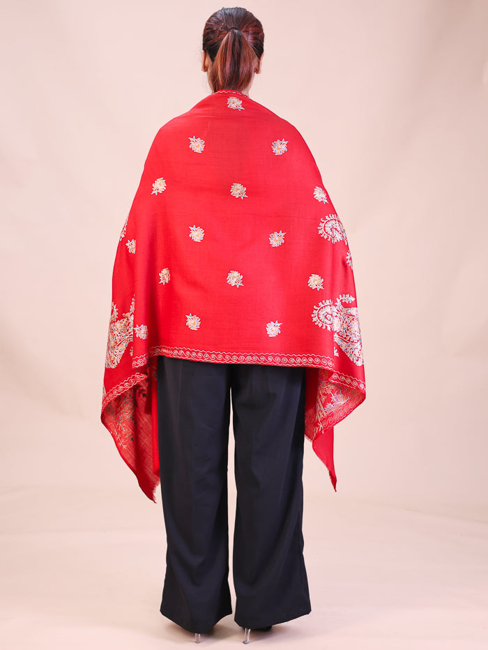 Women's Aari Embroidered Wool Stole