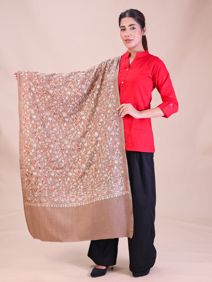 Women's Aari Embroidered Wool Stole