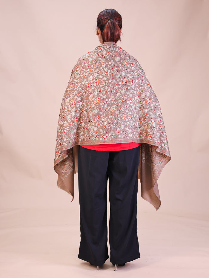 Women's Aari Embroidered Wool Stole