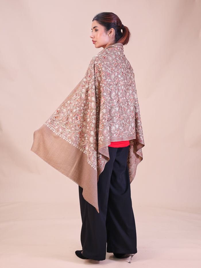 Women's Aari Embroidered Wool Stole