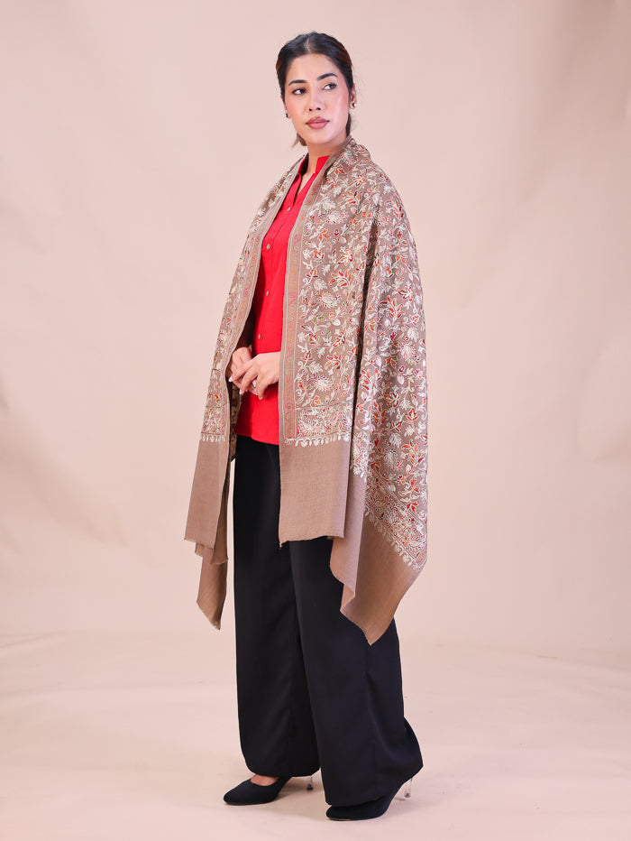 Women's Aari Embroidered Wool Stole