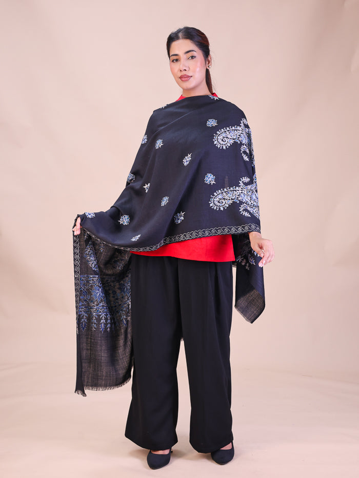 Women's Aari Embroidered Wool Stole