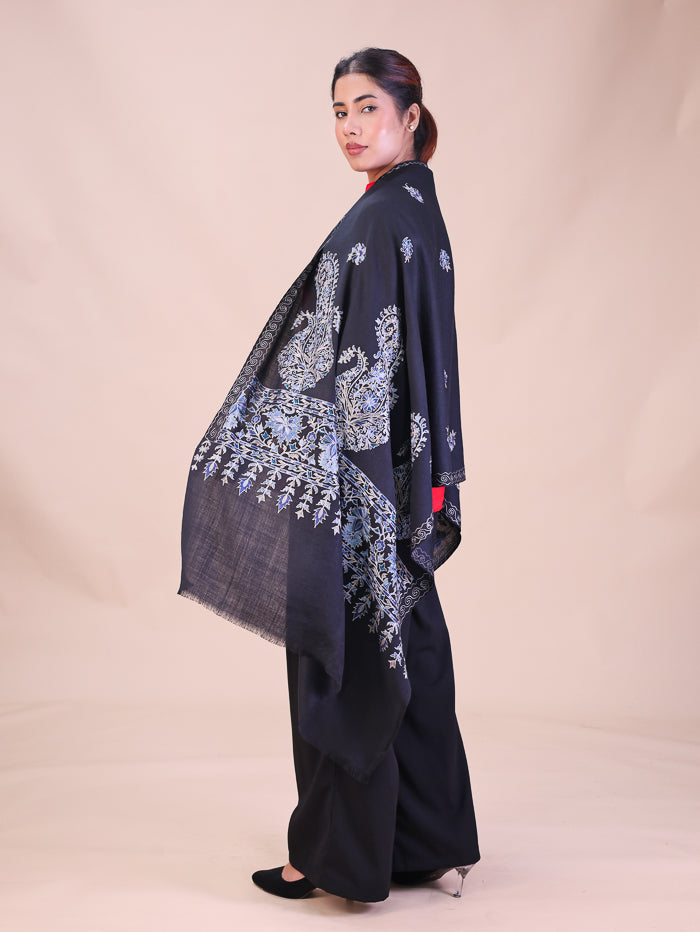Women's Aari Embroidered Wool Stole