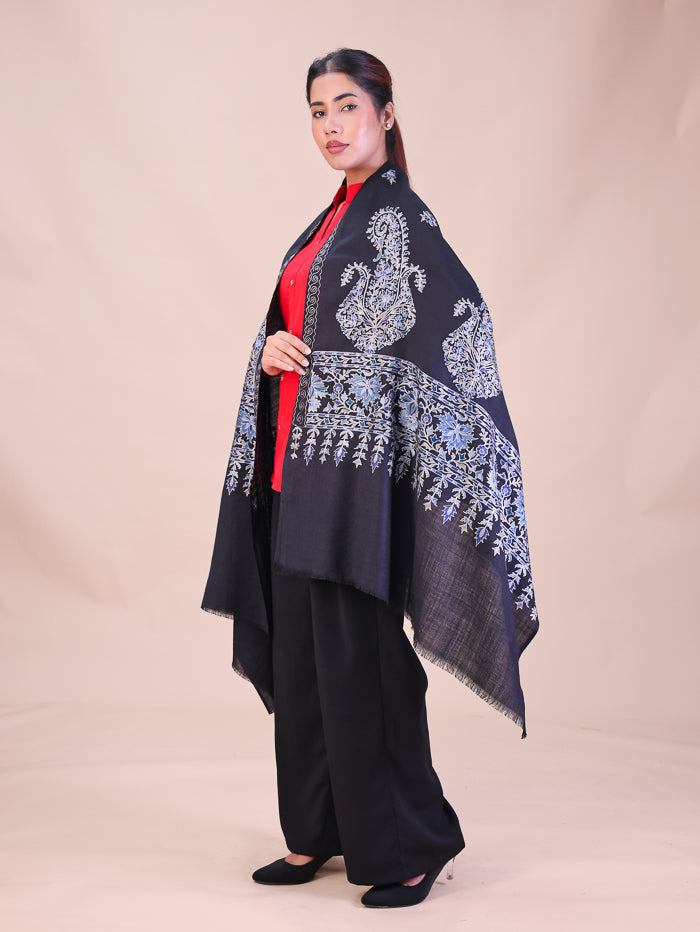 Women's Aari Embroidered Wool Stole