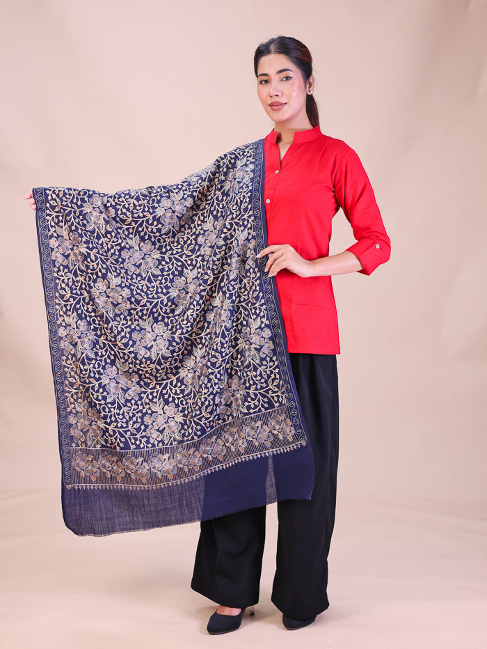 Women's Aari Embroidered Wool Stole