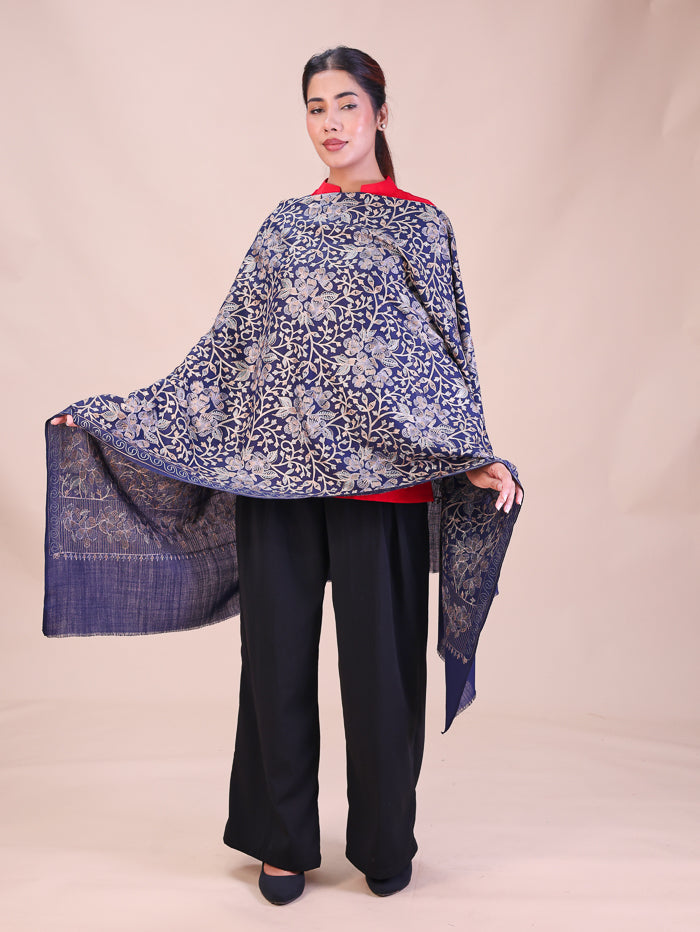 Women's Aari Embroidered Wool Stole