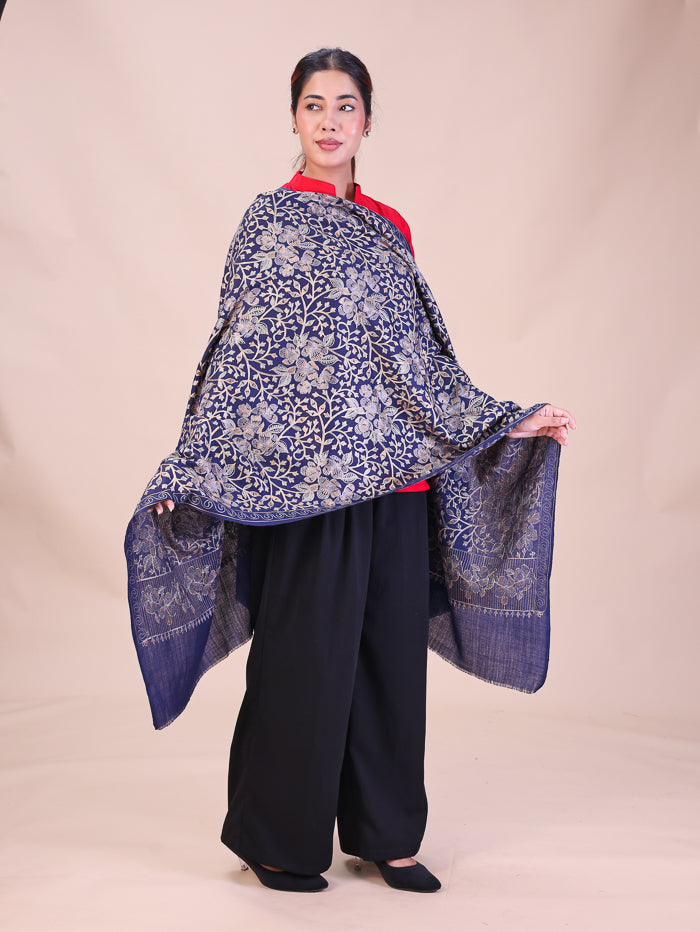 Women's Aari Embroidered Wool Stole