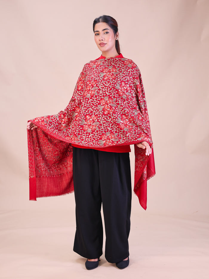 Women's Aari Embroidered Wool Stole