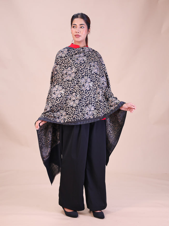 Women's Aari Embroidered Wool Stole