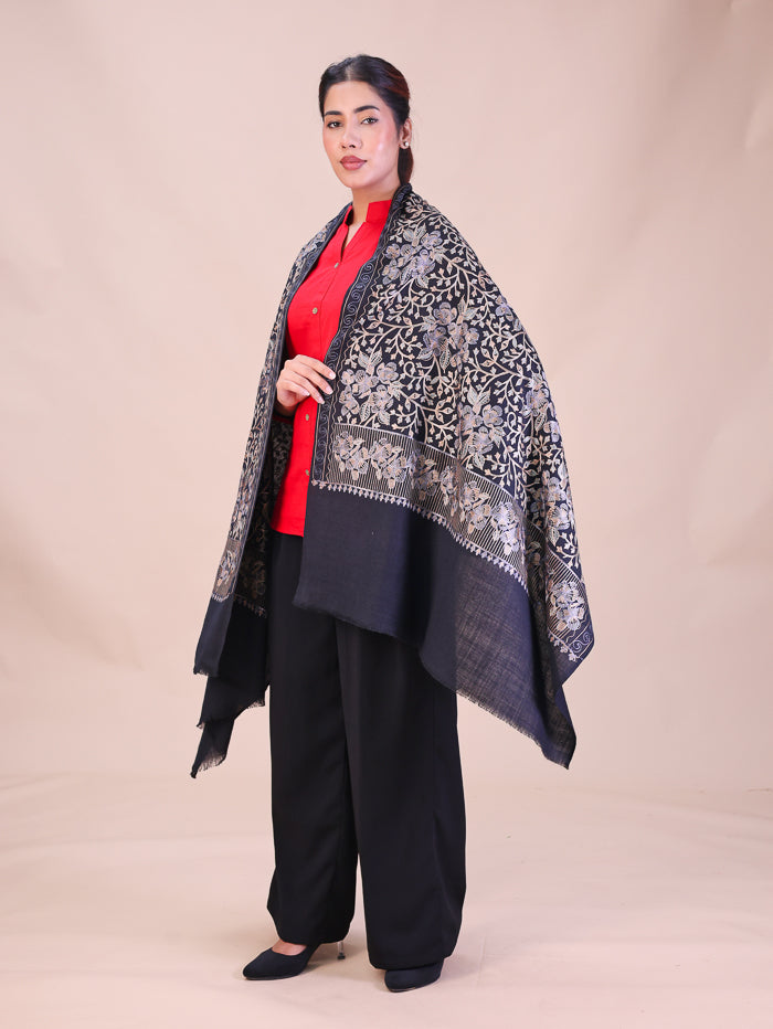 Women's Aari Embroidered Wool Stole