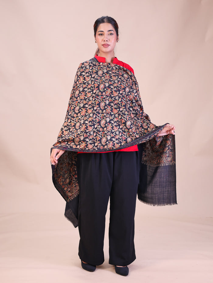 Women's Aari Embroidered Wool Stole