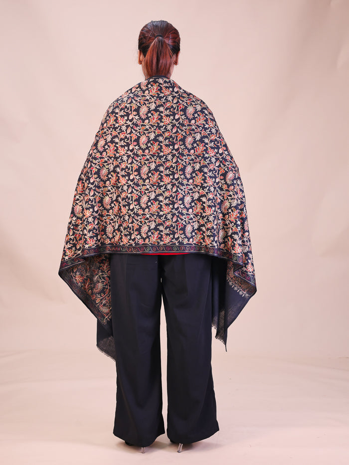 Women's Aari Embroidered Wool Stole